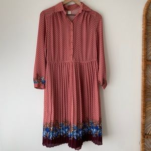 Floral polka dot shirt dress